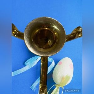 Teleflora vintage brass candle holder 
3 trio arm stick holder - brass